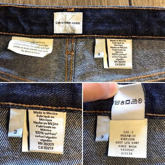 Calvin Klein Jeans Juniors Boot Leg Mid Rise Pant BJXP1508 Dark Wash Size 3 - Picture 10 of 16